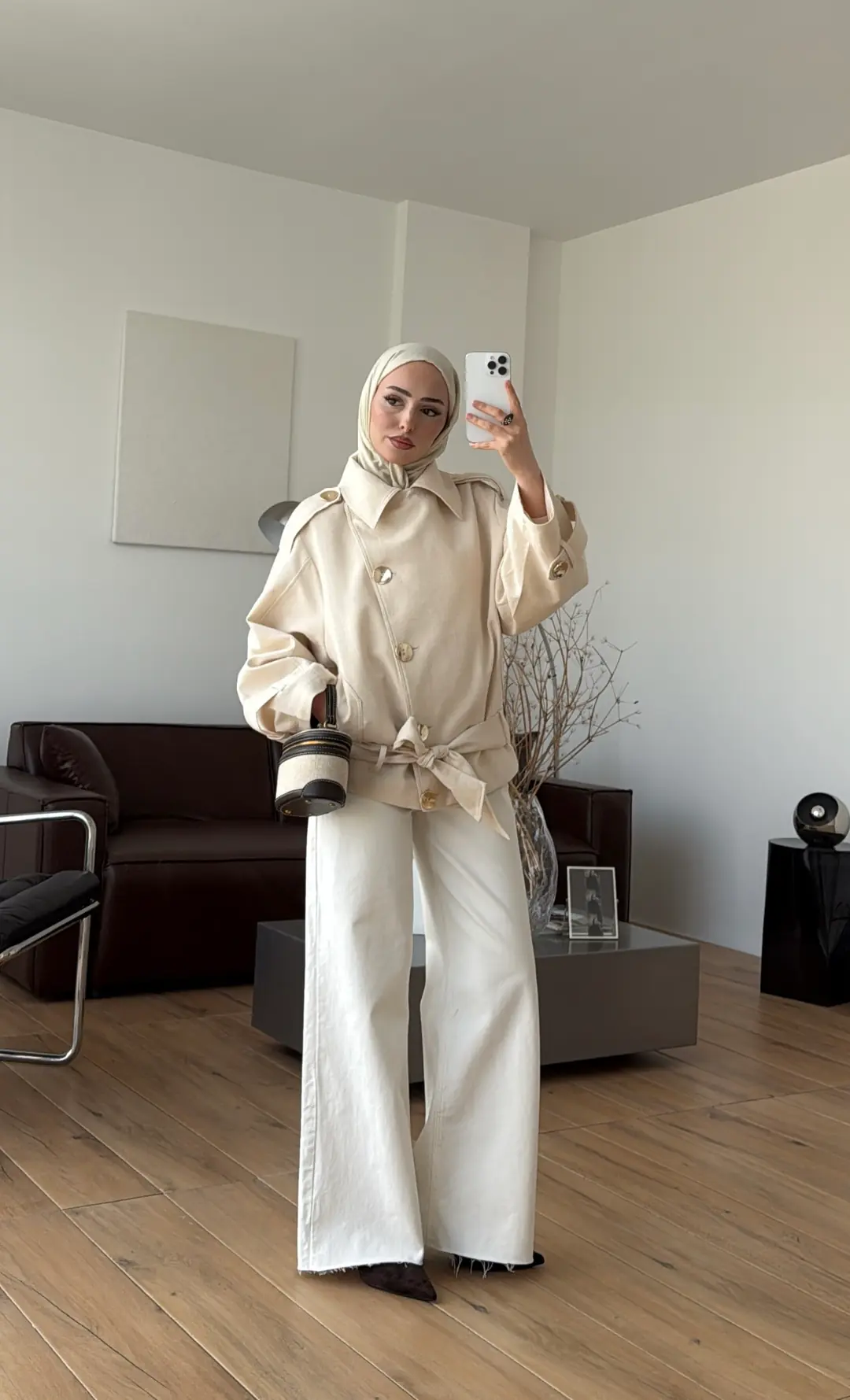 Kruvaze Trenç/Ceket Taş - Görsel 2