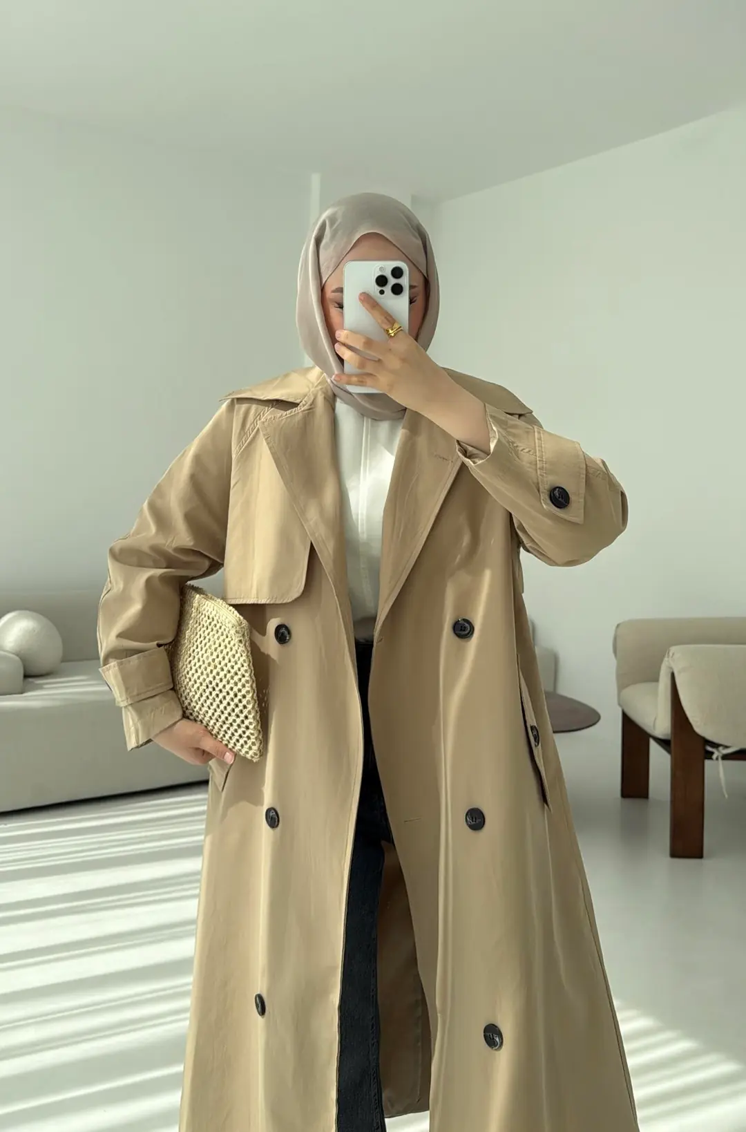 Kuşaklı Premium Trençkot - Görsel 2