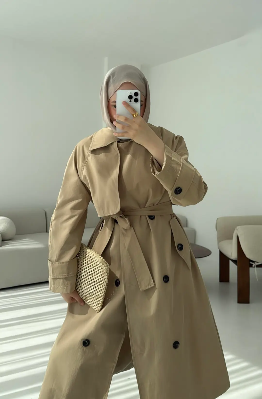 Kuşaklı Premium Trençkot - Görsel 3