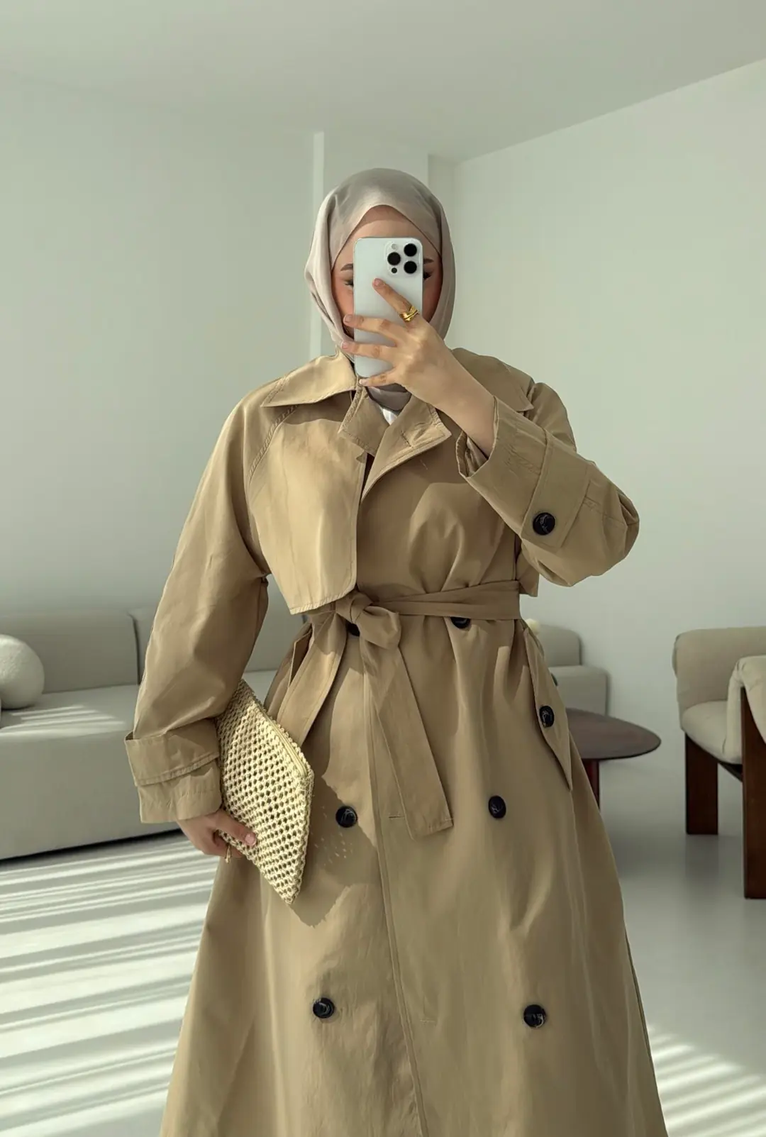 Kuşaklı Premium Trençkot - Görsel 5