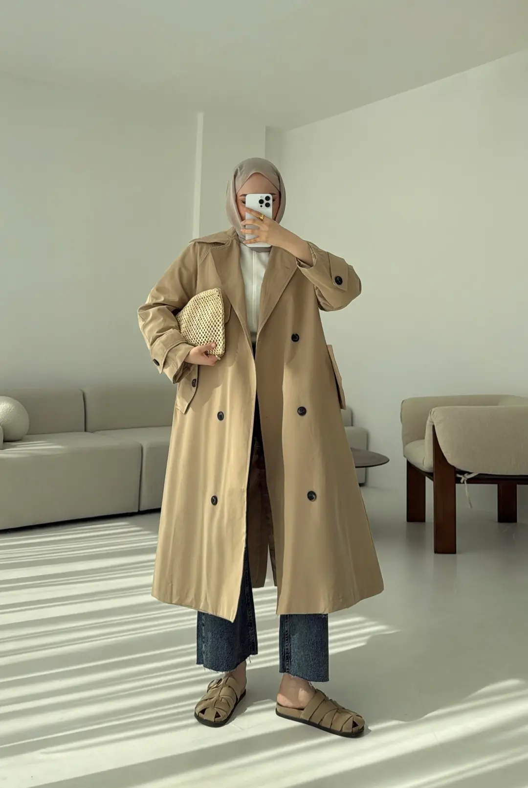 Kuşaklı Premium Trençkot - Görsel 6