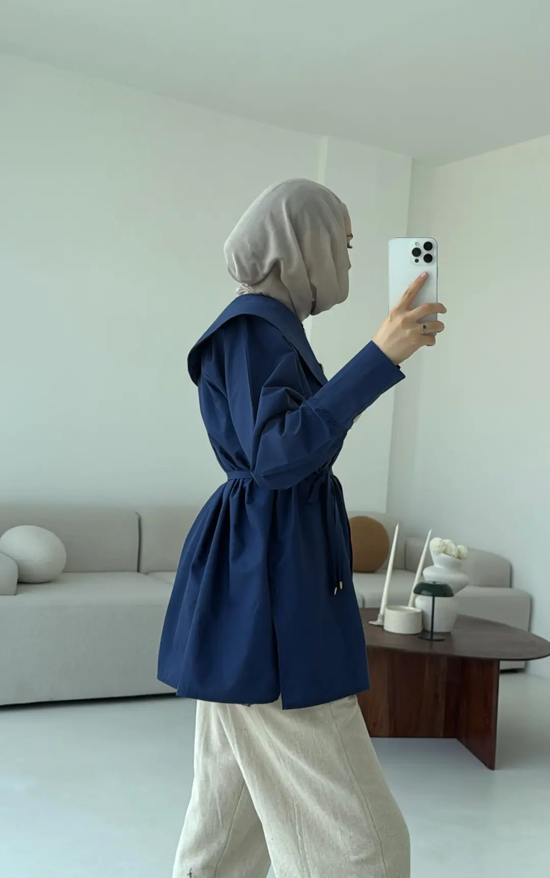 Lacivert Bebe Yaka Gömlek