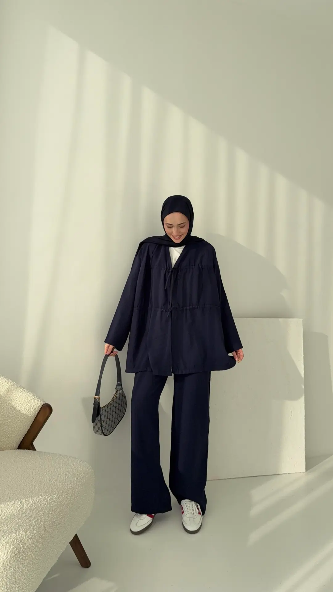 Lacivert Büzgülü Takım Takım - Görsel 3