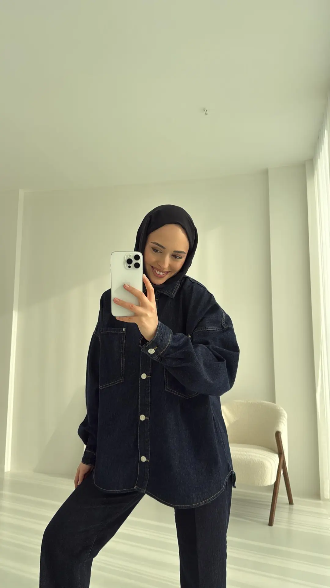 Lacivert Denim Ceket - Görsel 2