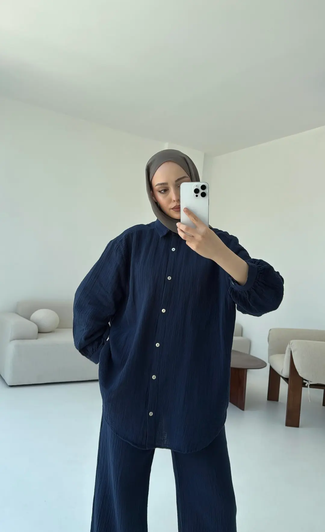 Lacivert Gömlekli Yazlık Takım - Görsel 4