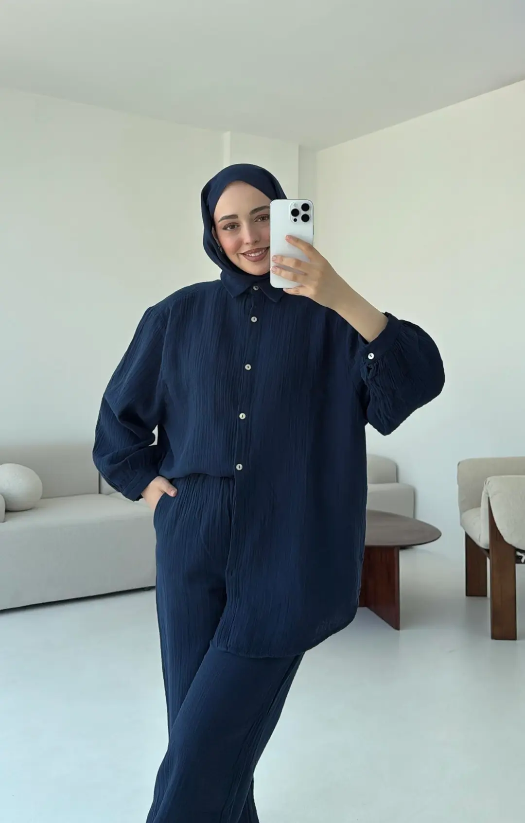 Lacivert Gömlekli Yazlık Takım - Görsel 2