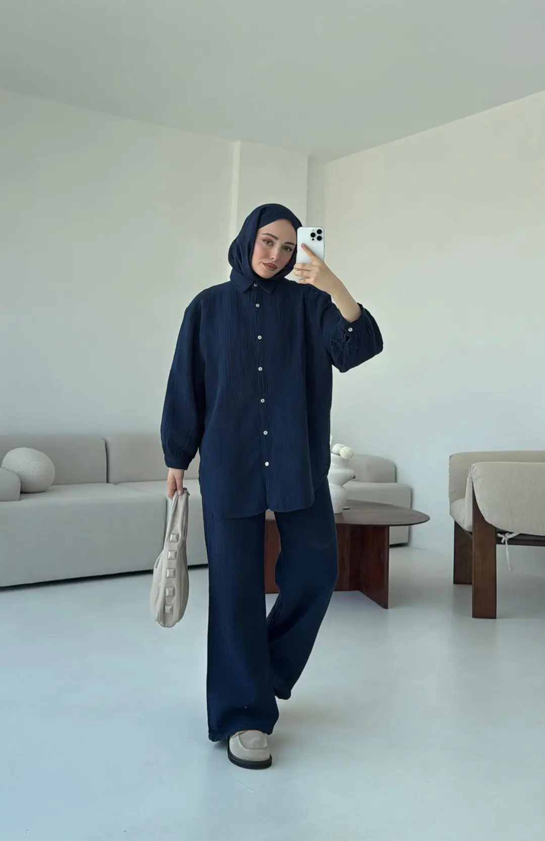 Lacivert Gömlekli Yazlık Takım - Görsel 4