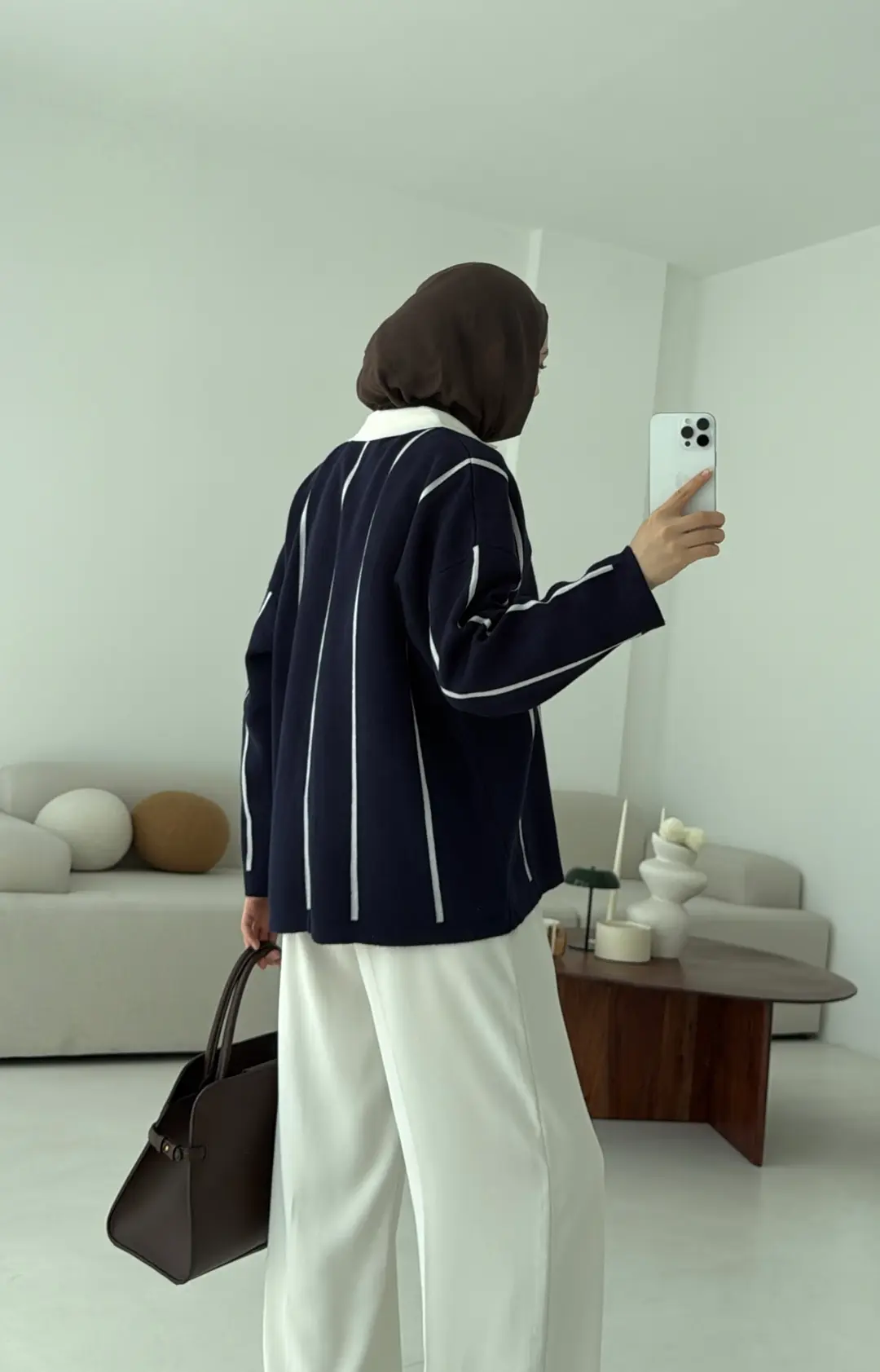 Lacivert-Kemik Polo Yaka Triko - Görsel 4