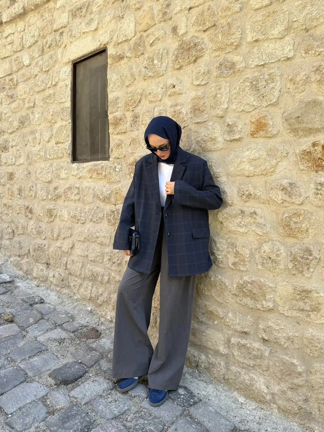 Lacivert Oversize Blazer Ceket