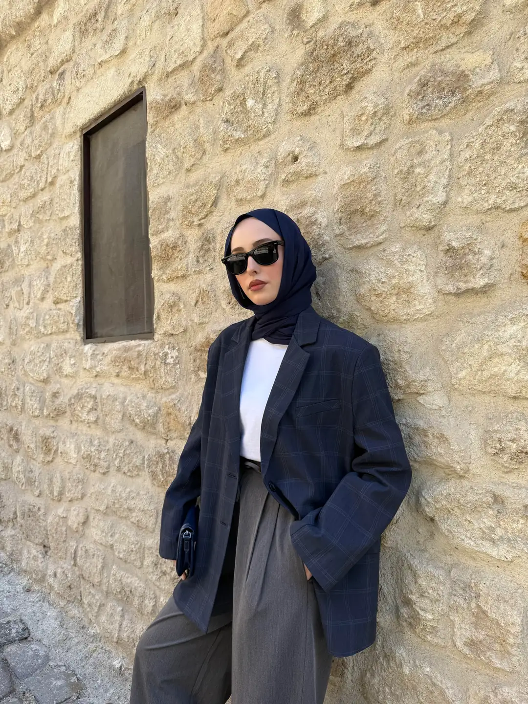 Lacivert Oversize Blazer Ceket - Görsel 3