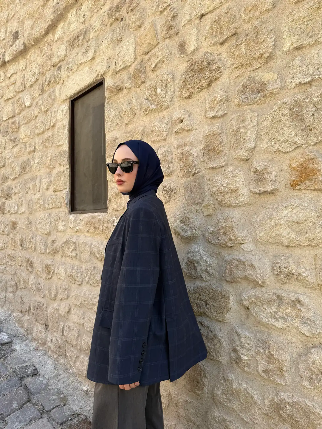 Lacivert Oversize Blazer Ceket - Görsel 4