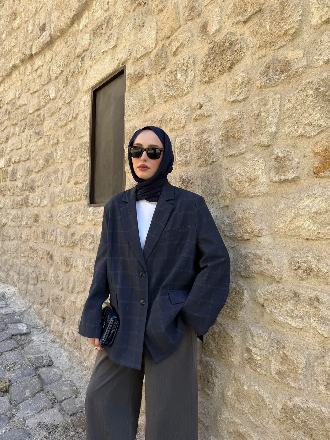 Lacivert Oversize Blazer Ceket - Görsel 5