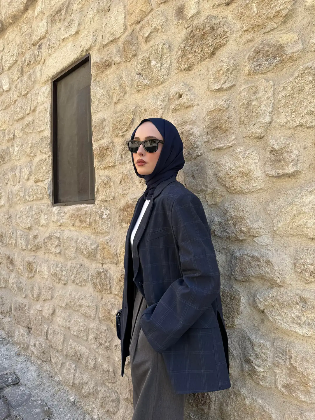 Lacivert Oversize Blazer Ceket - Görsel 7