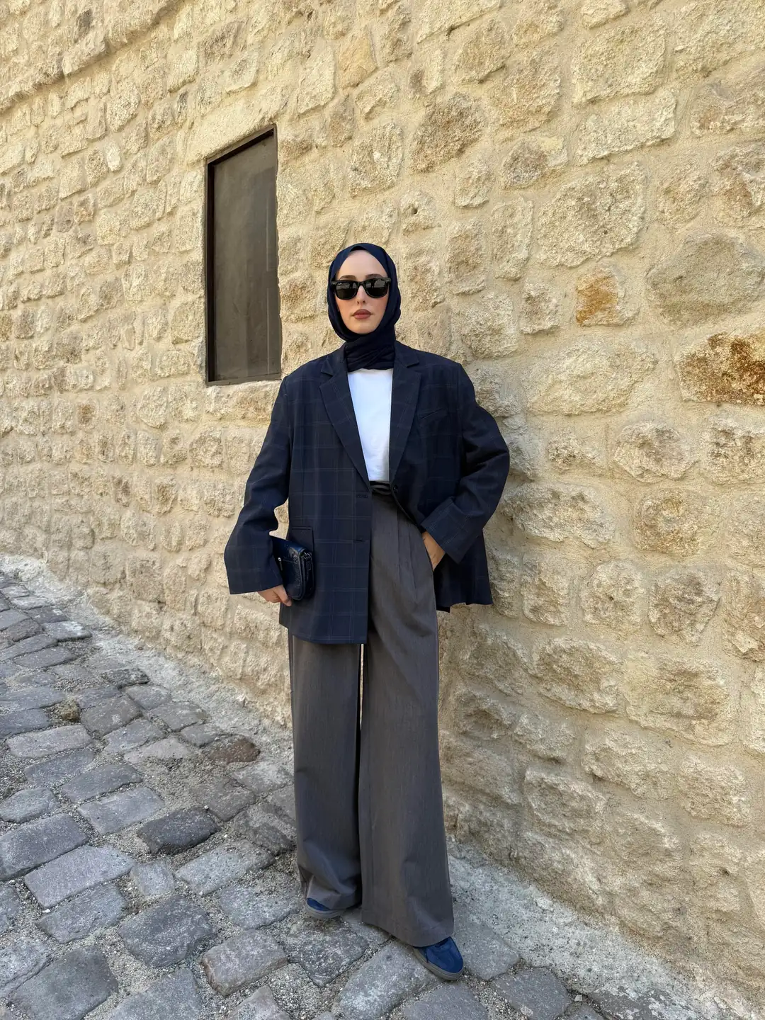 Lacivert Oversize Blazer Ceket - Görsel 9