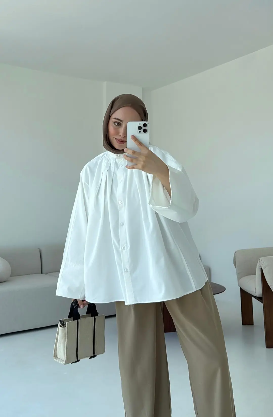 Lena Gömlek Beyaz - Görsel 5