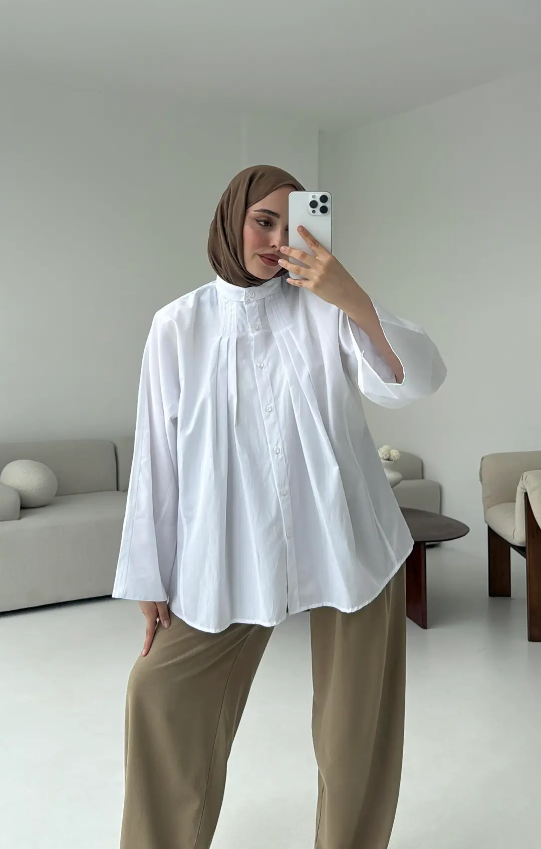 Lena Gömlek Beyaz - Görsel 5