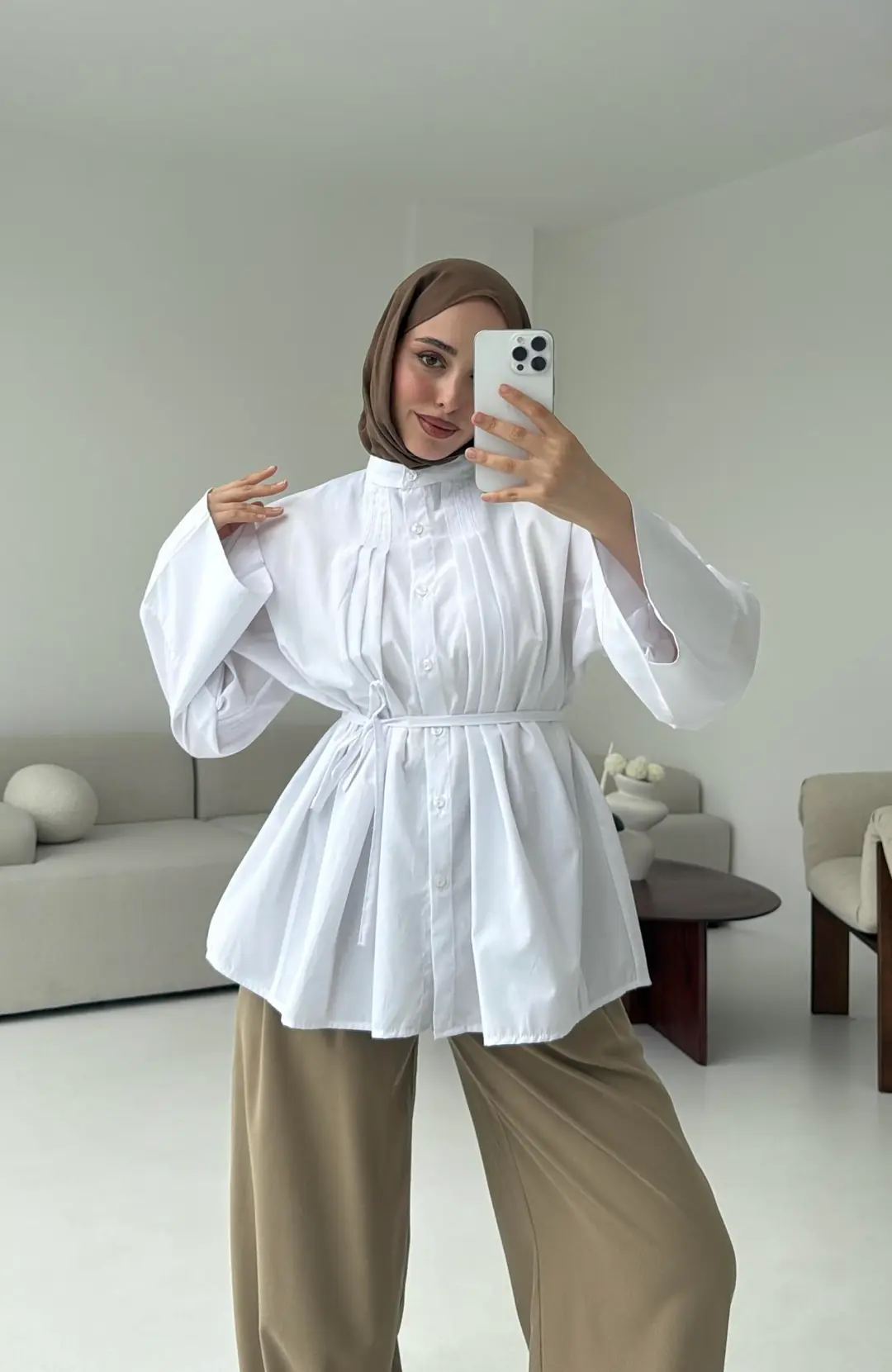 Lena Gömlek Beyaz - Görsel 8