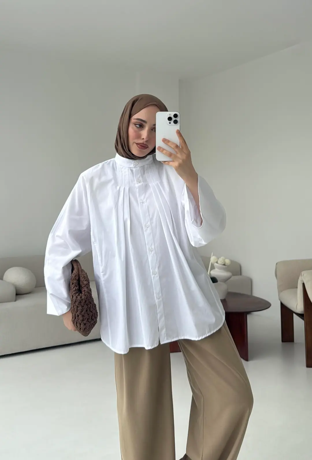 Lena Gömlek Beyaz - Görsel 9