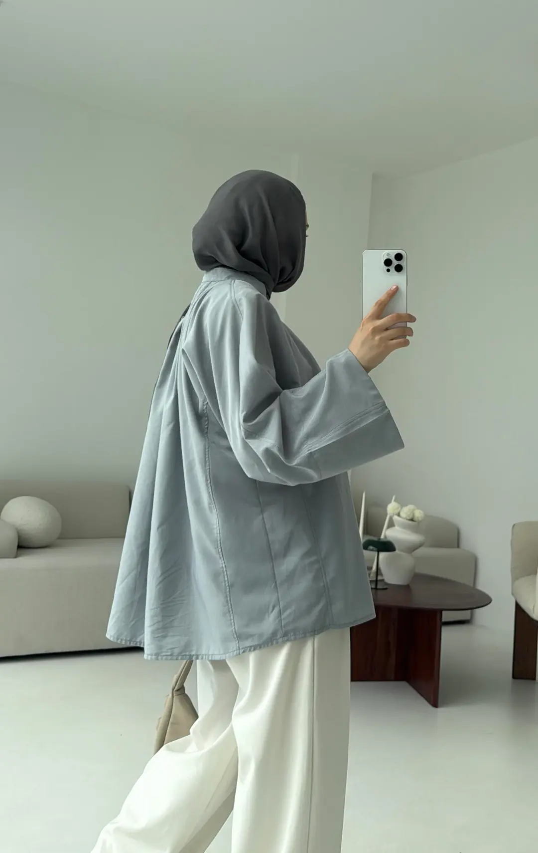 Lena Gömlek Gri - Görsel 3