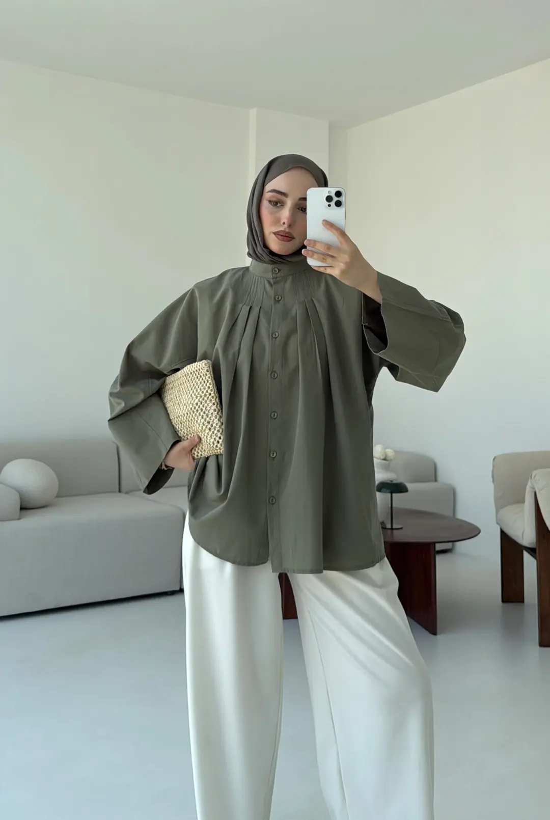 Lena Gömlek Haki - Görsel 4