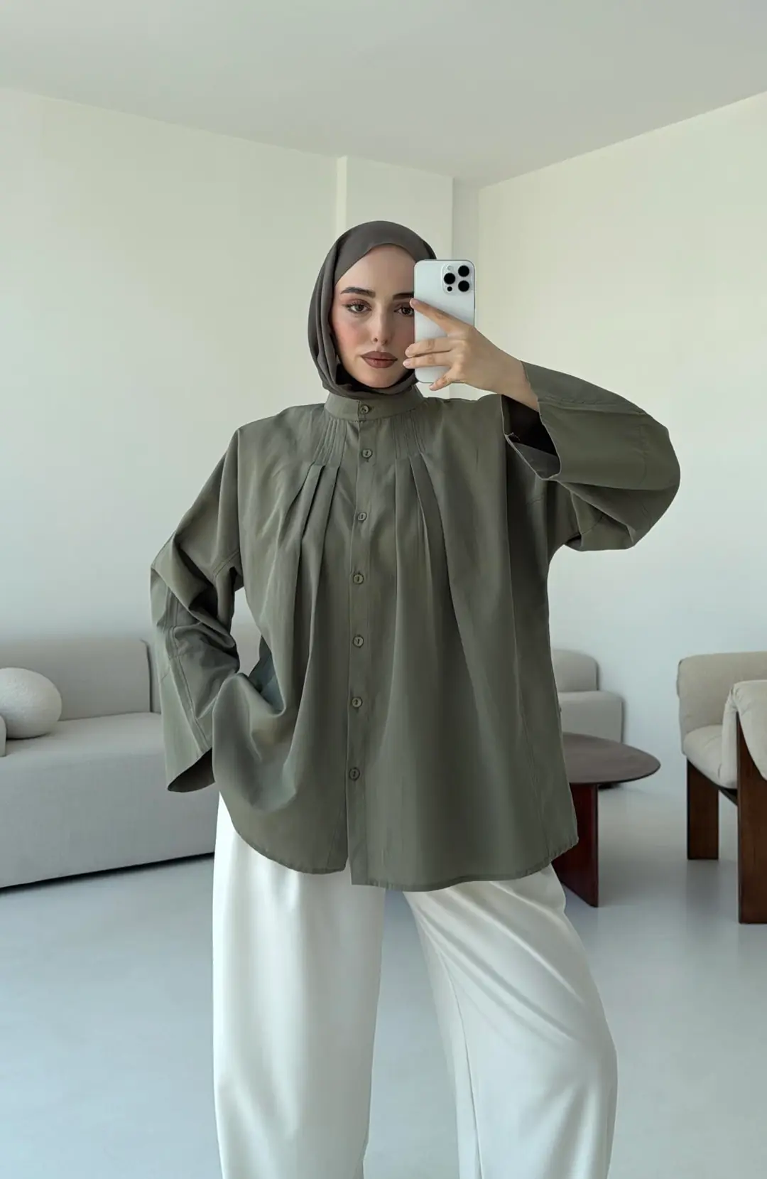 Lena Gömlek Haki - Görsel 8