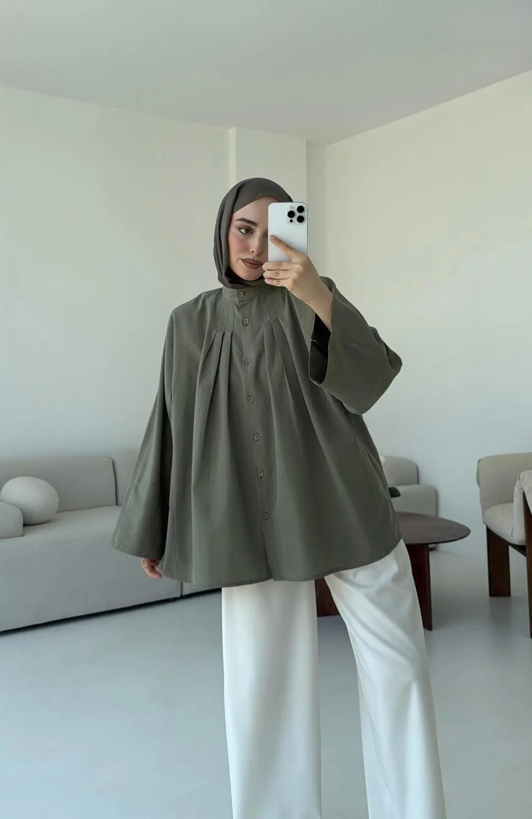 Lena Gömlek Haki - Görsel 9