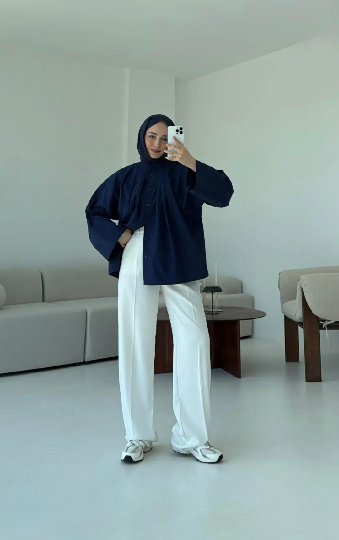 Lena Gömlek Lacivert - Görsel 6