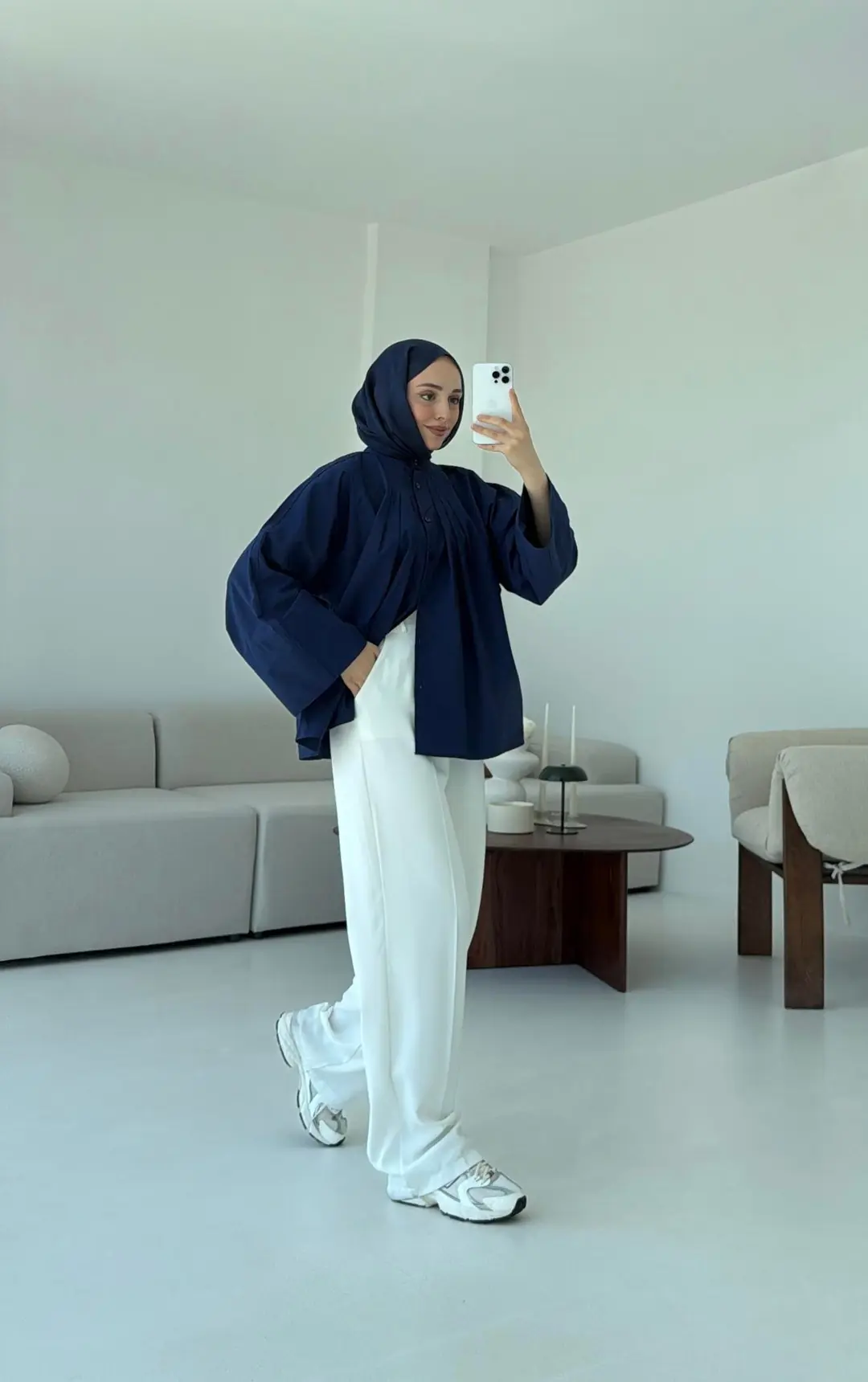 Lena Gömlek Lacivert - Görsel 7