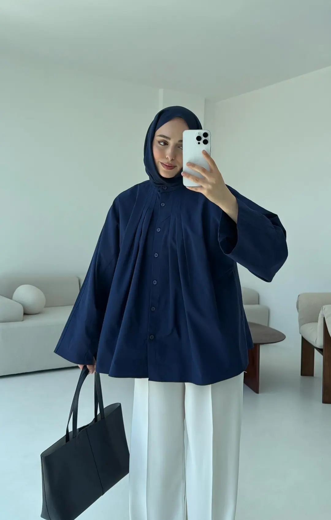 Lena Gömlek Lacivert - Görsel 9