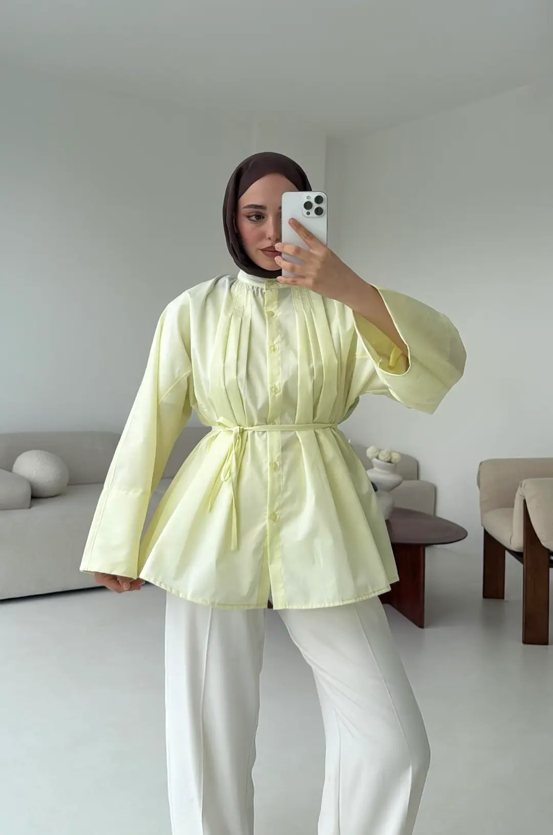 Lena Gömlek Sarı - Görsel 3