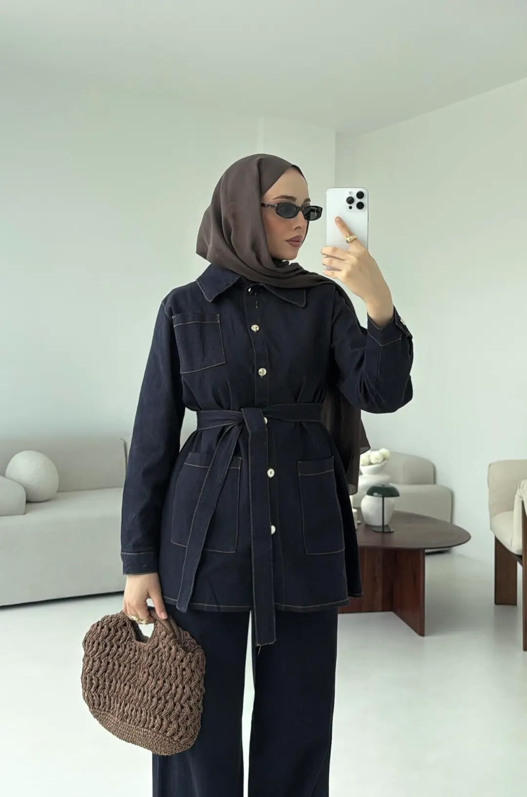 Likralı Denim Takım - Görsel 3