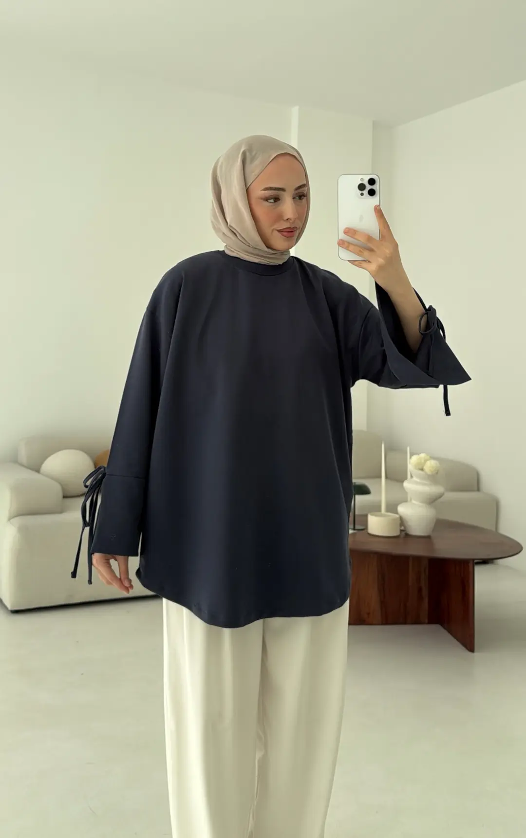 Manşeti Yırtmaçlı Sweat Antrasit - Görsel 2