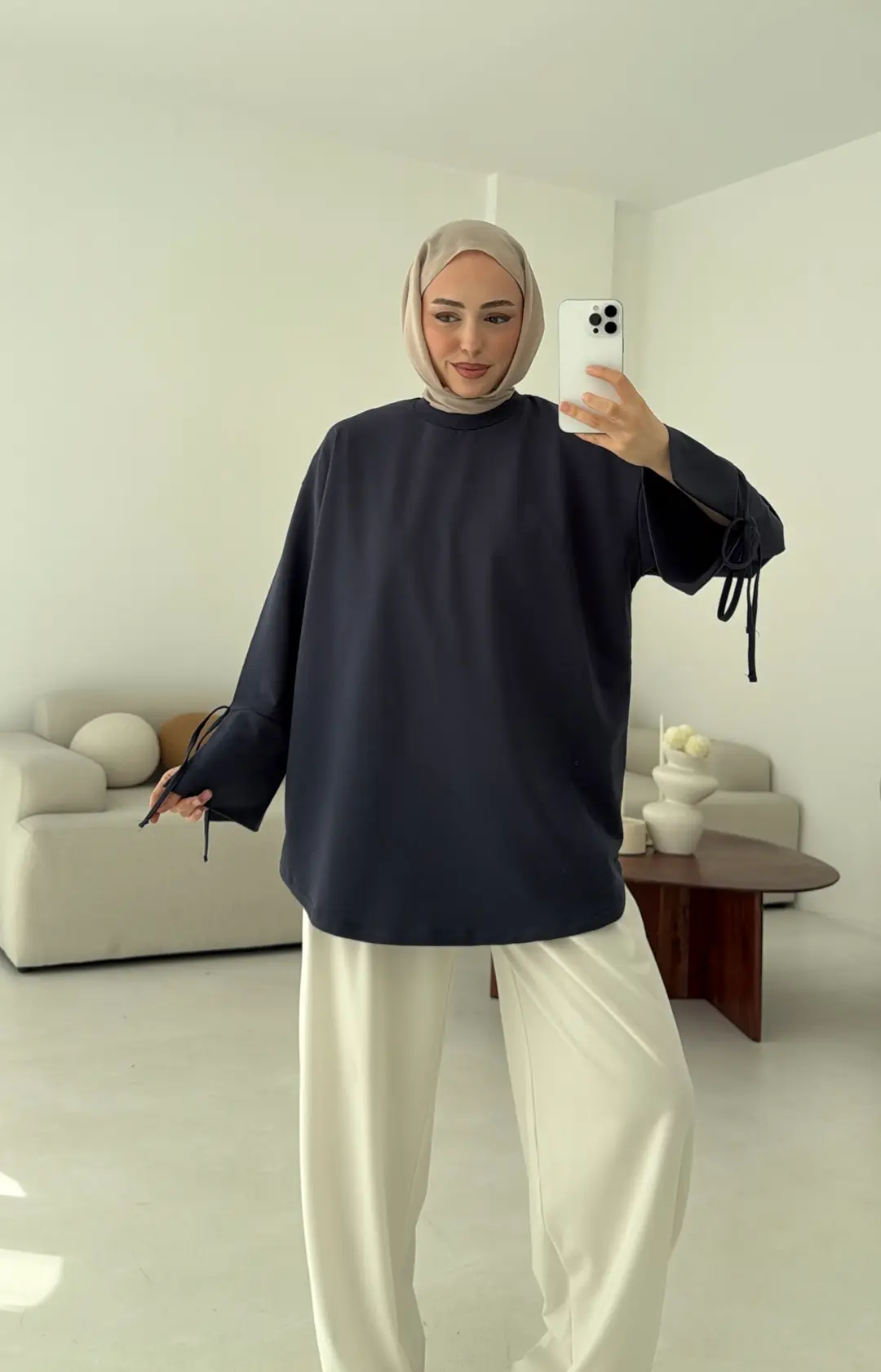 Manşeti Yırtmaçlı Sweat Antrasit - Görsel 6