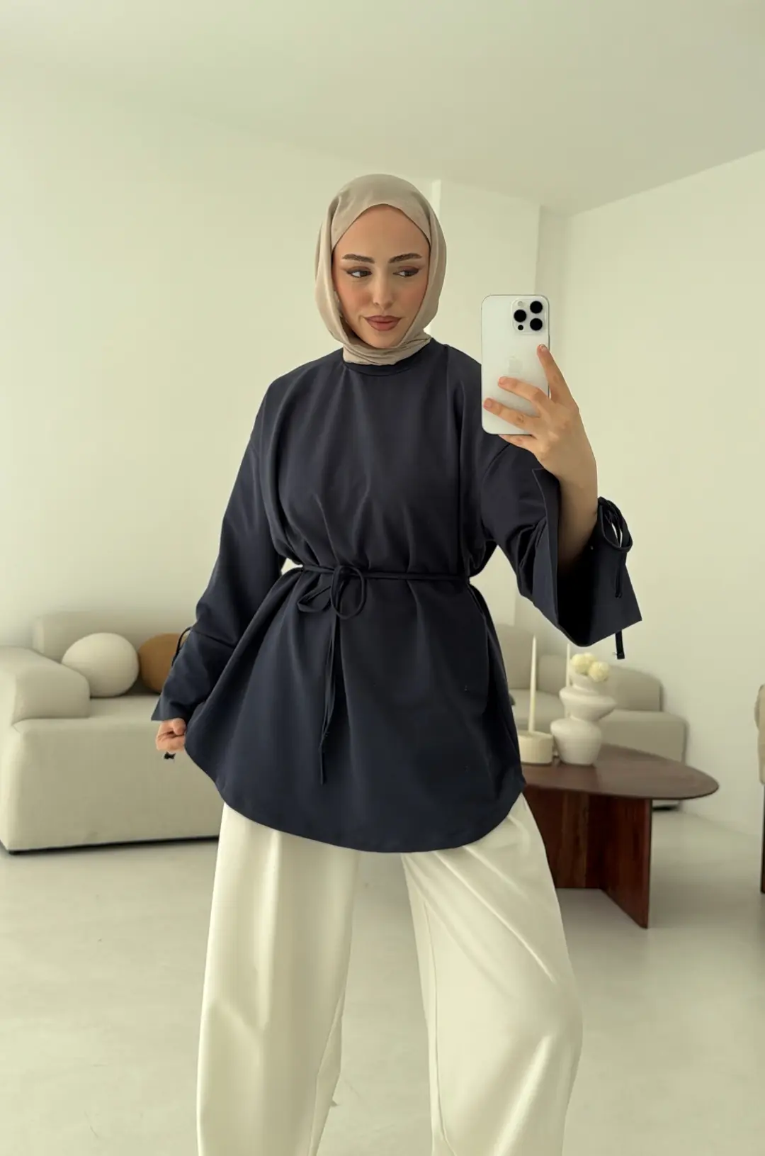 Manşeti Yırtmaçlı Sweat Antrasit - Görsel 9