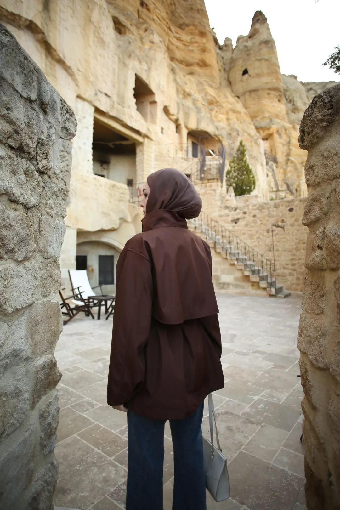 Maxi Cepli Ceket Kahve - Görsel 3