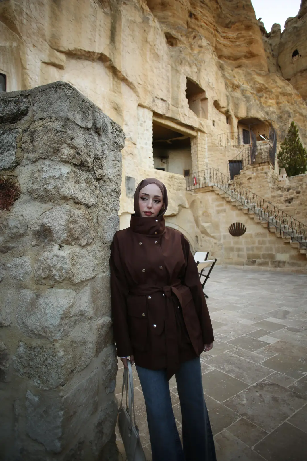 Maxi Cepli Ceket Kahve - Görsel 4