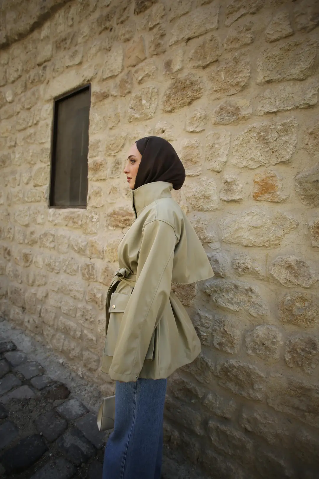 Maxi Cepli Ceket Yeşil - Görsel 2