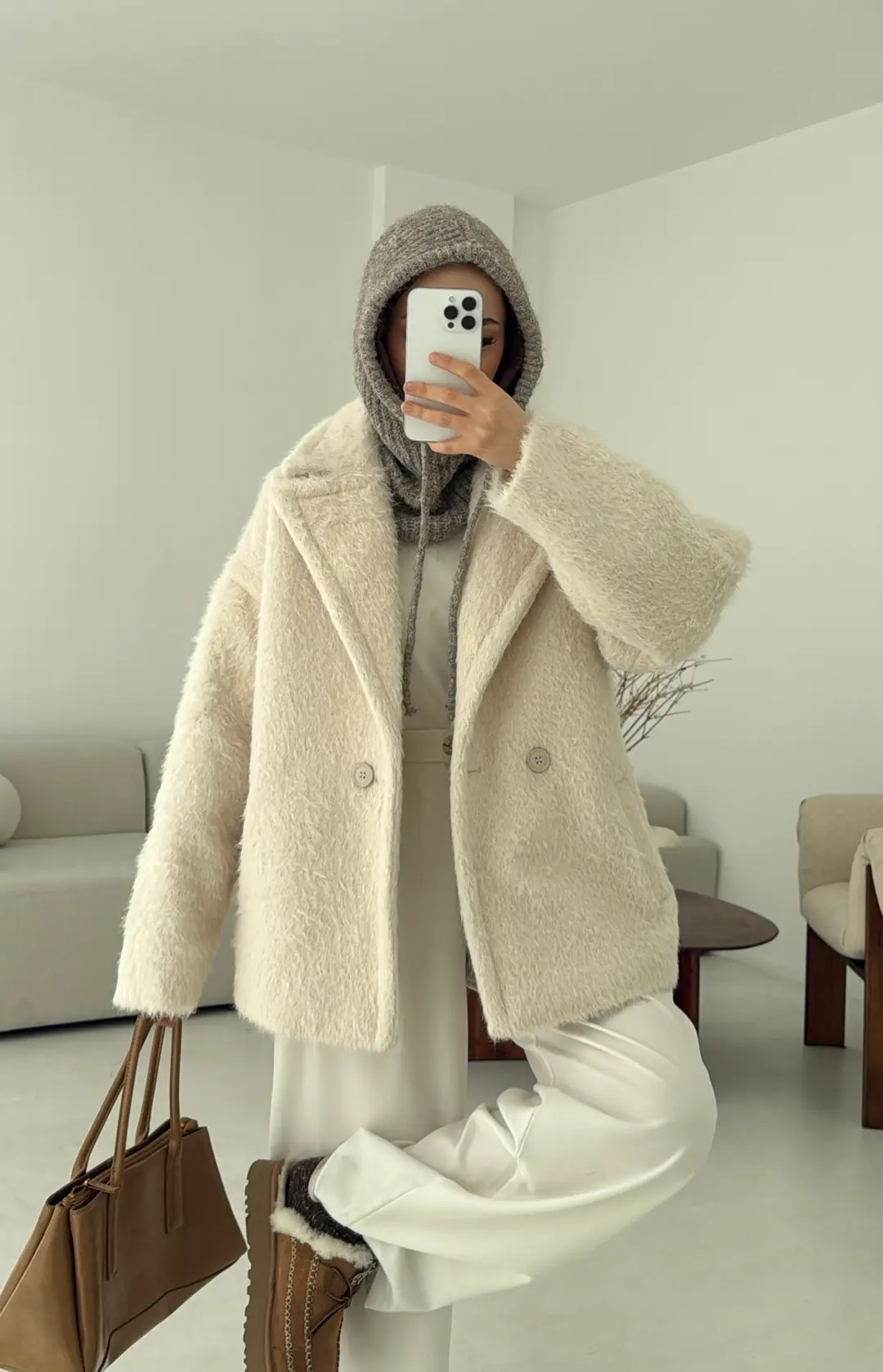 Maxmara Eldivenli Kaban Bej - Görsel 9