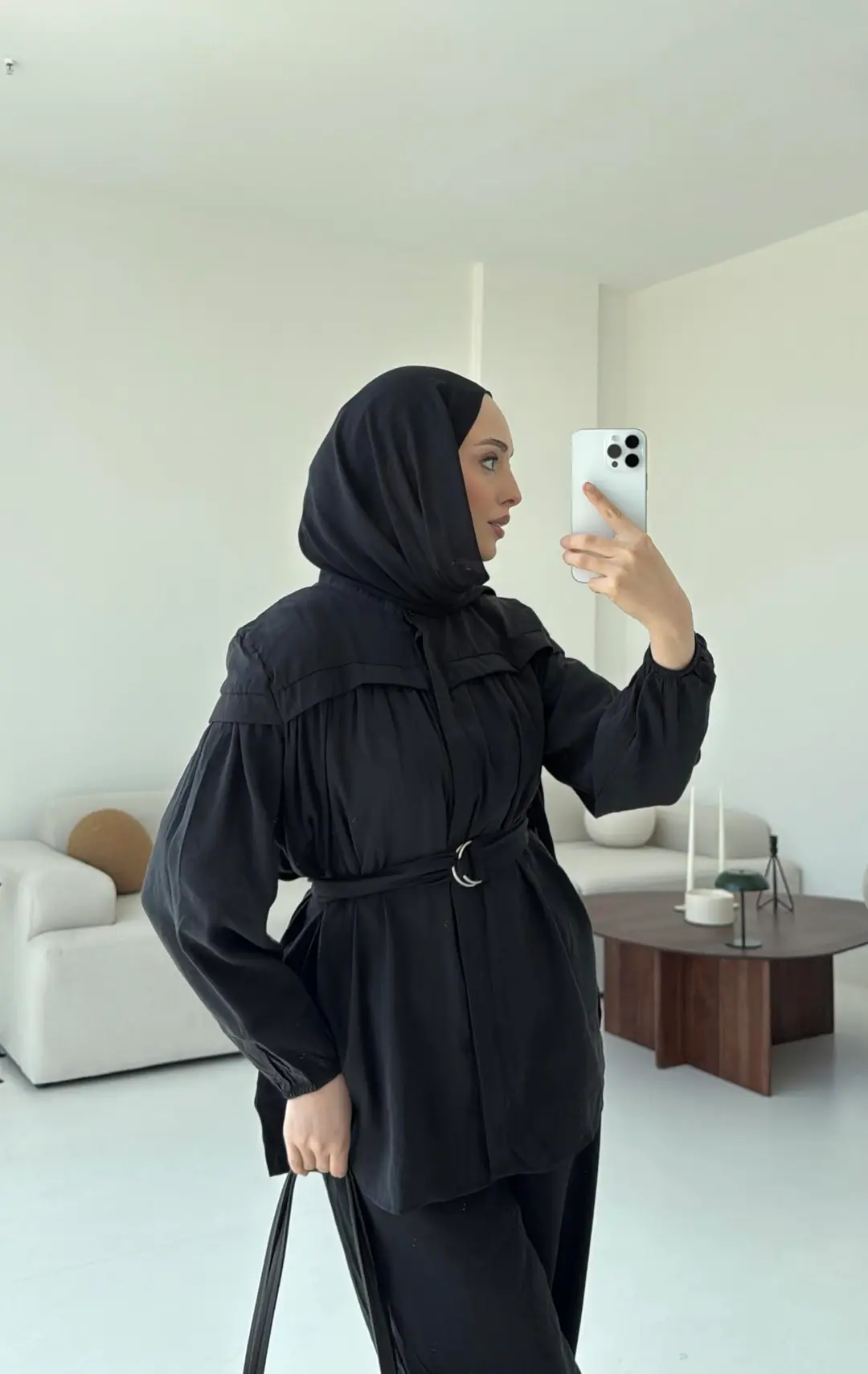 Metal Tokalı Kemerli Takım Siyah - Görsel 3