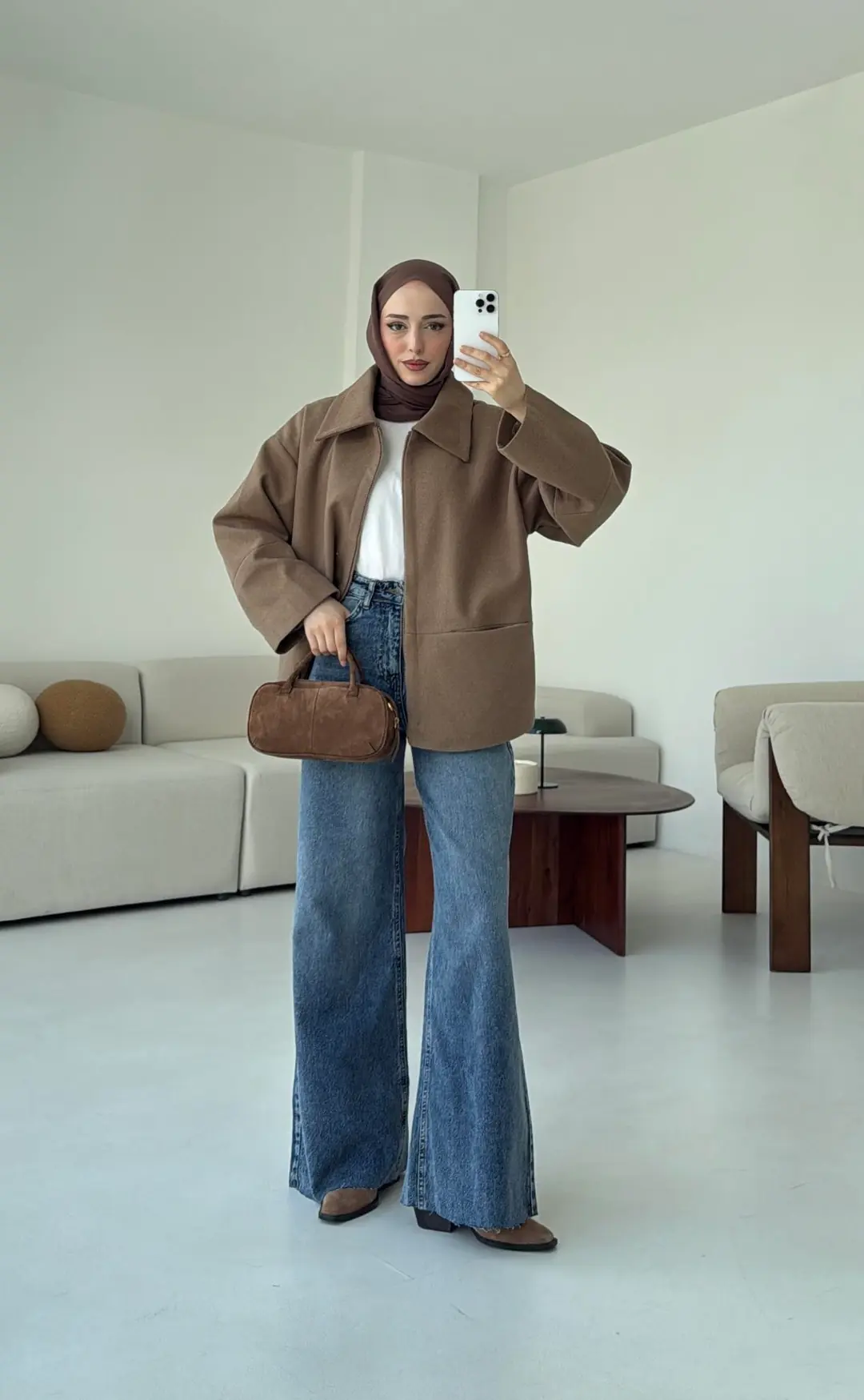 Mevsimlik Kaşe Ceket Camel - Görsel 5