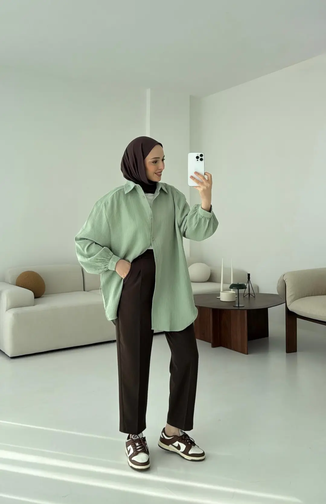 Mint Müslin Gömlek - Görsel 3