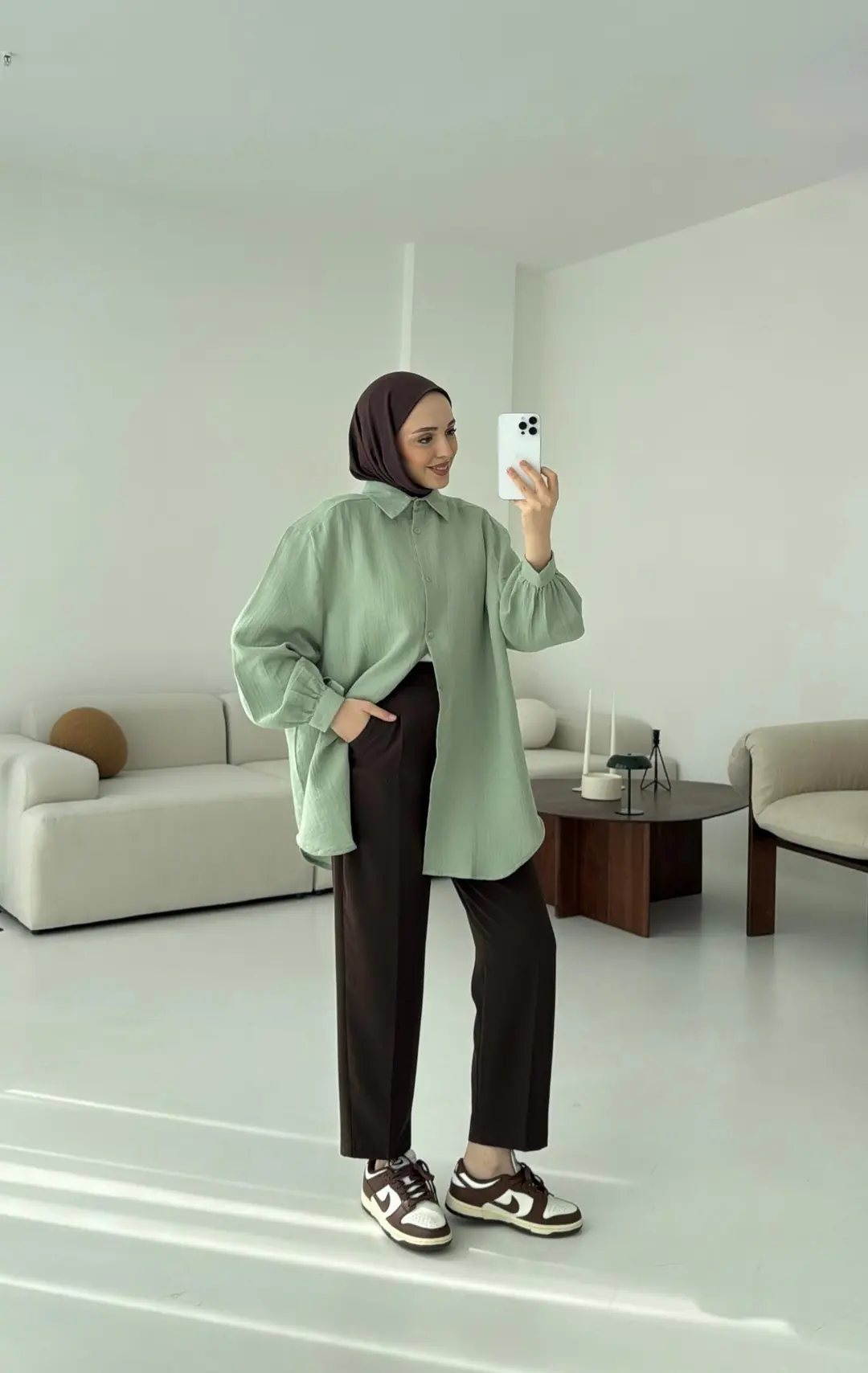 Mint Müslin Gömlek - Görsel 4