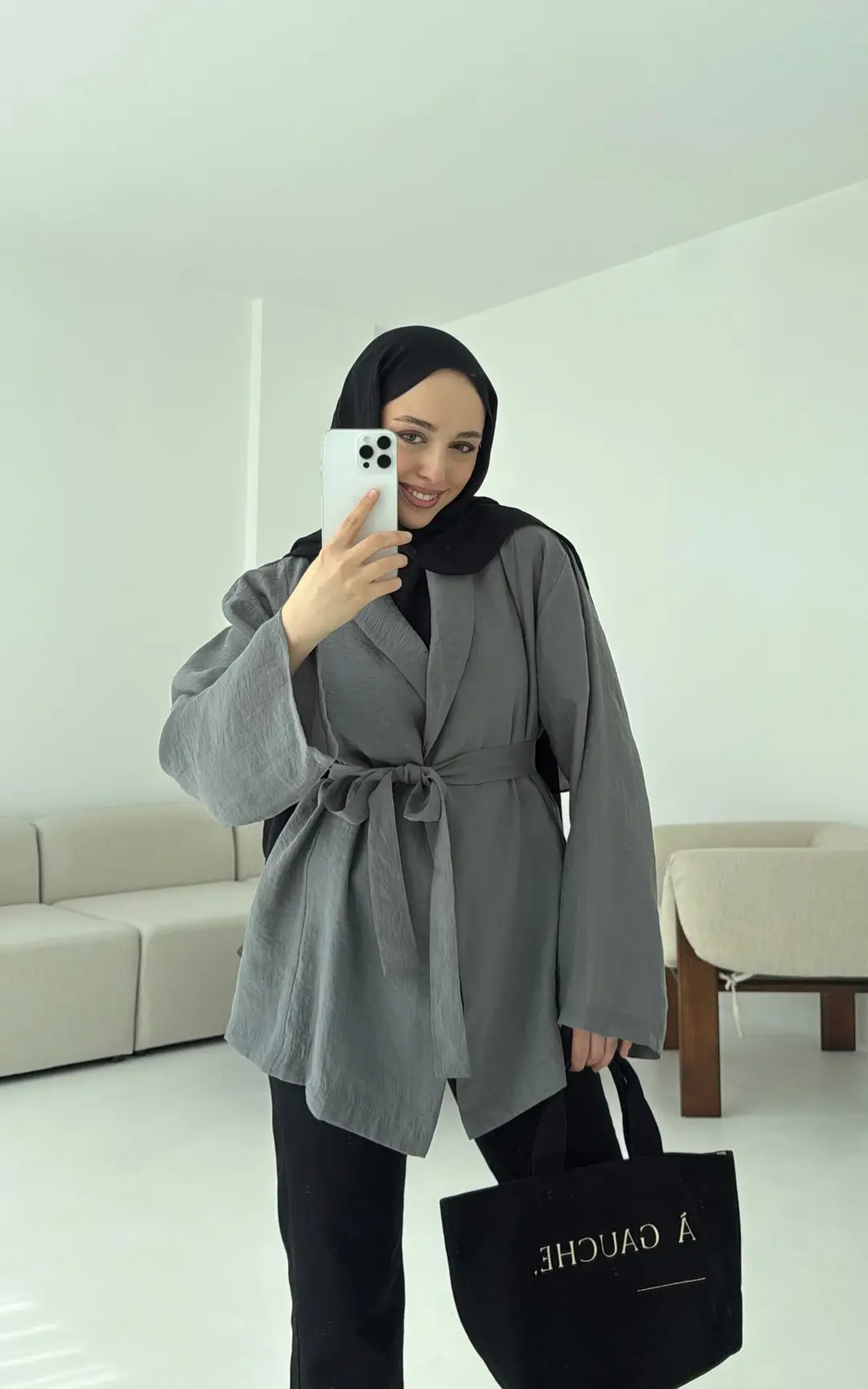 Model Yazlık Kimono Antrasit - Görsel 3