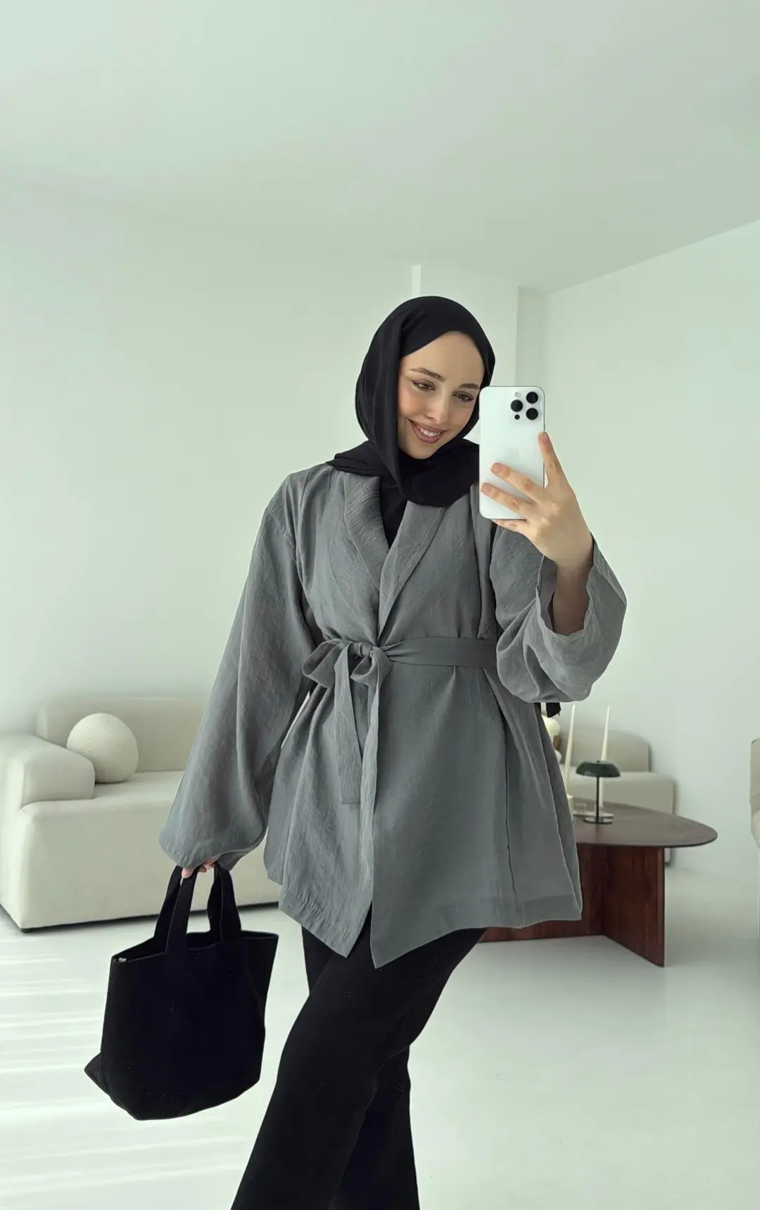 Model Yazlık Kimono Antrasit - Görsel 4