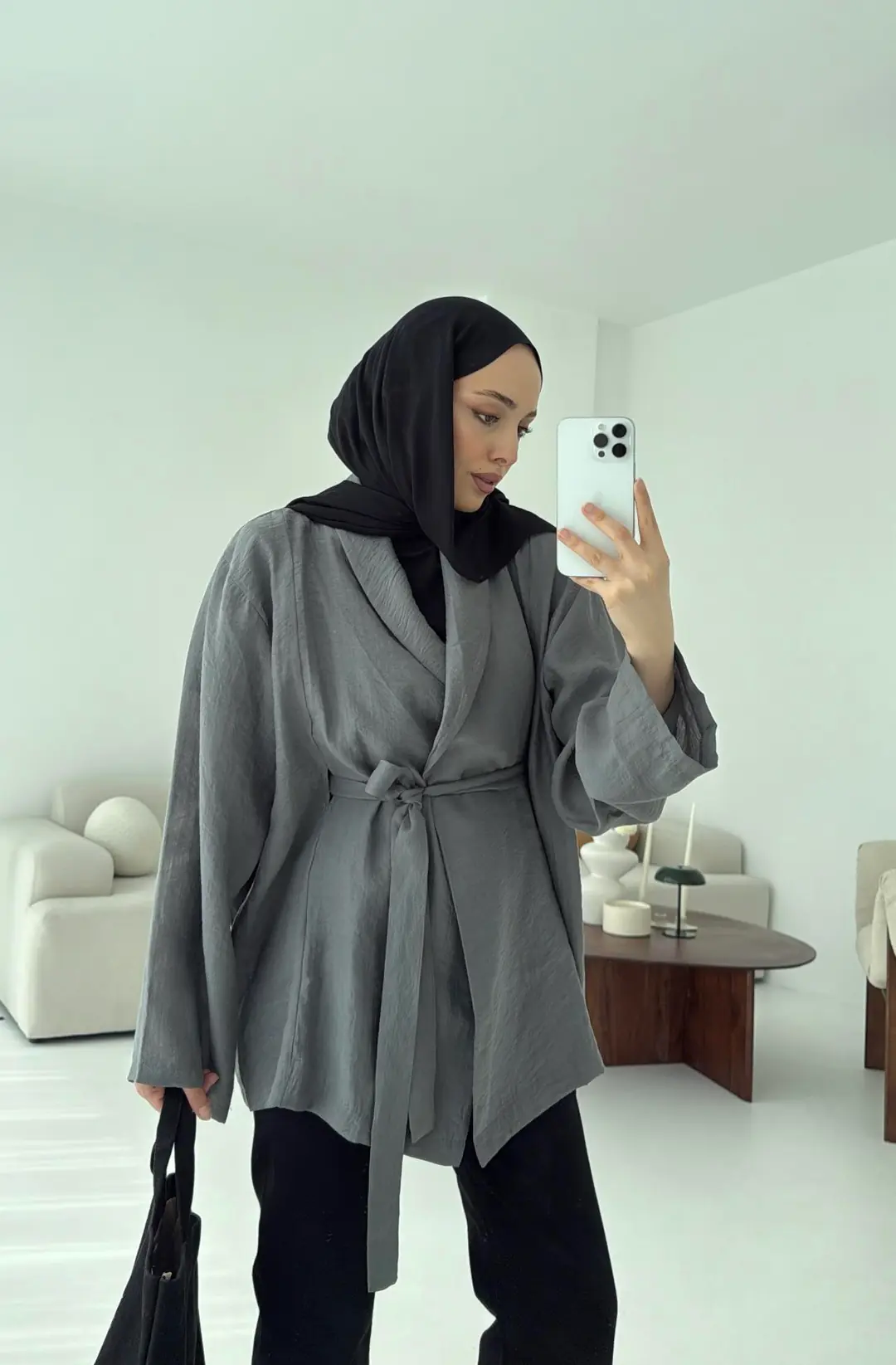 Model Yazlık Kimono Antrasit - Görsel 5