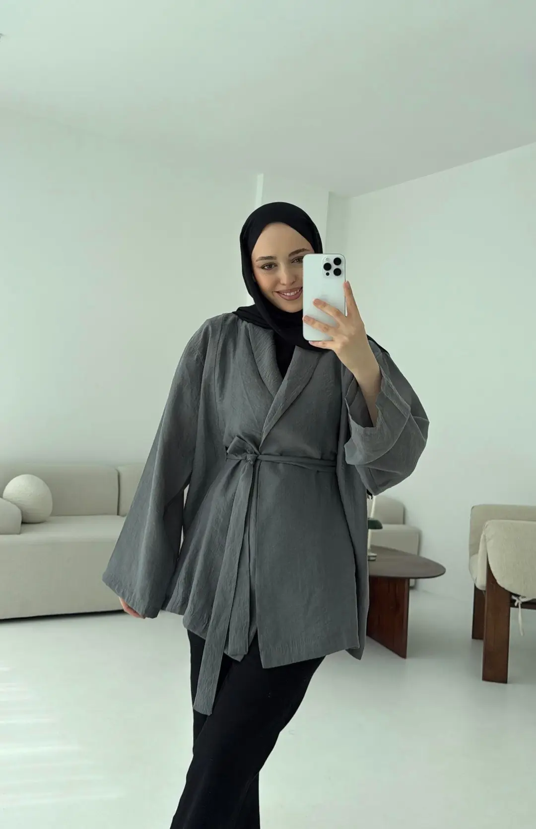 Model Yazlık Kimono Antrasit - Görsel 9