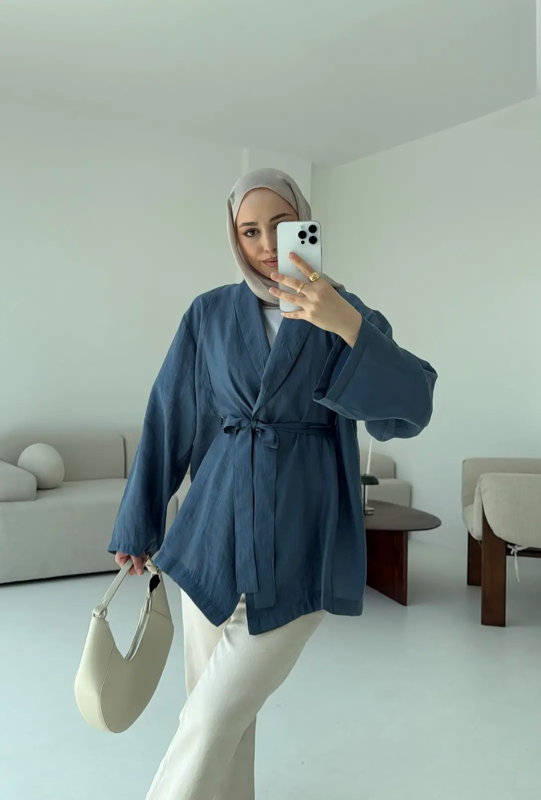 Model Yazlık Kimono İndigo - Görsel 3