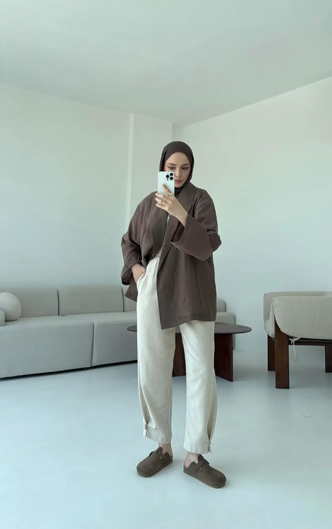 Model Yazlık Kimono Kahve - Görsel 8