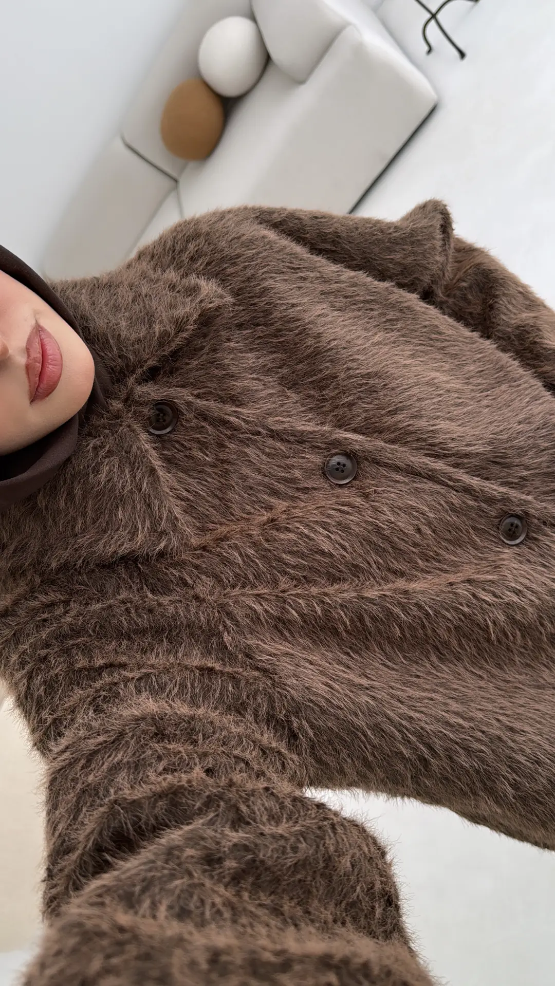 Mohair Reglan Kol Kaban Kahve - Görsel 3