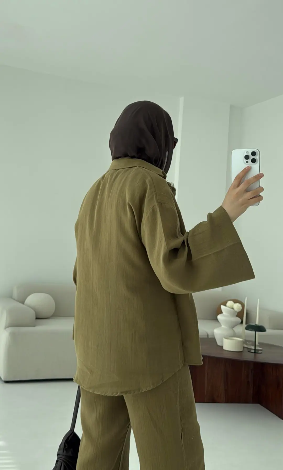 Müslin Düğmeli Kimono Takım Yeşil - Görsel 2